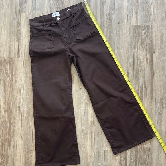 FRAME Women Brown Straight Pants Size 28 with Front Square Patch Pockets Trendy - Picture 7 of 9